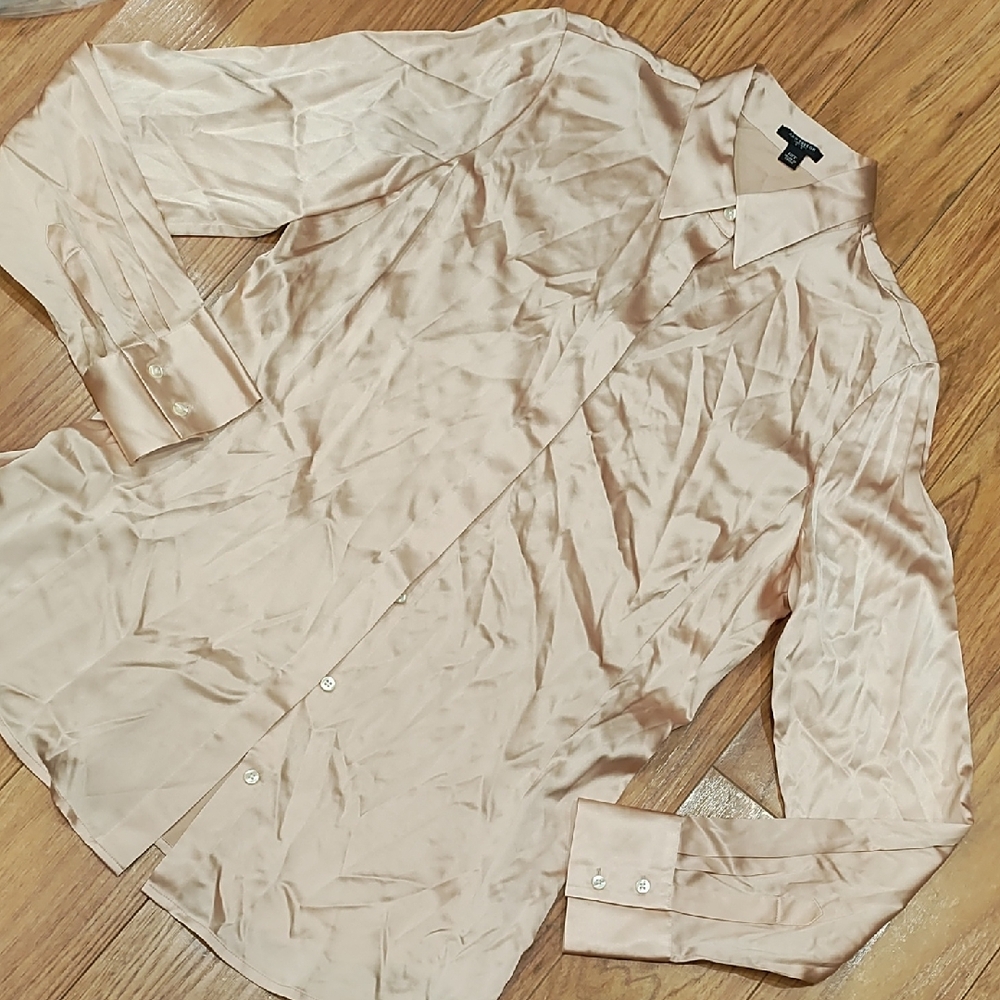 Ann Taylor Cream Silk Blouse